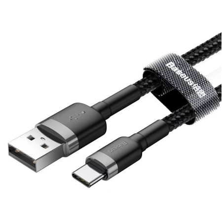 Baseus Cafule USB Type-C Kabelis 2A 3m Pilkas+Juodas