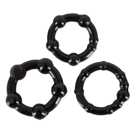 Svenjoyment Get Hard Black Silicone Ring Set 3-Piece Adjustable