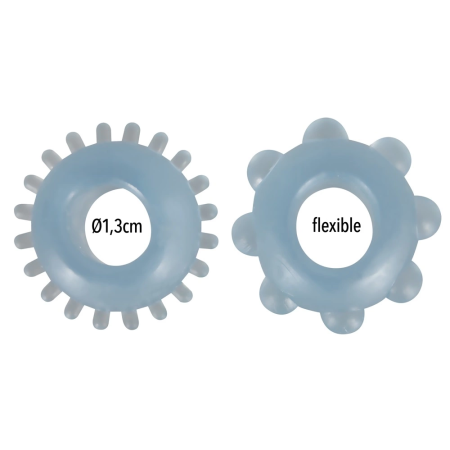 You2Toys Blue Ring Set 2 pcs - Flexible TPE with Textured Surface