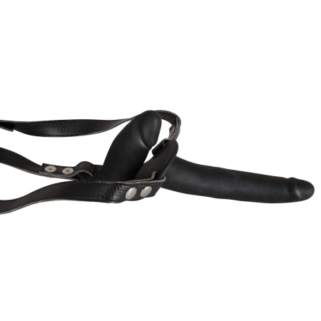 You2Toys Double Black Silicone Strap-On Adjustable Harness Set