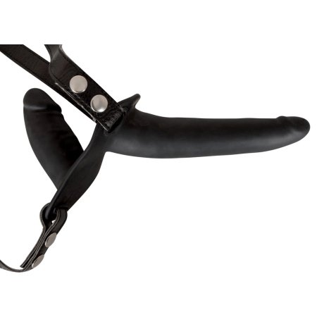 You2Toys Double Black Silicone Strap-On Adjustable Harness Set