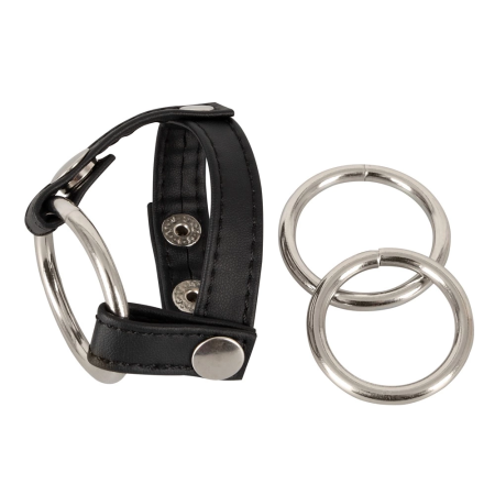 You2Toys Adjustable Black Strap System with 3 Metal Rings 21cm