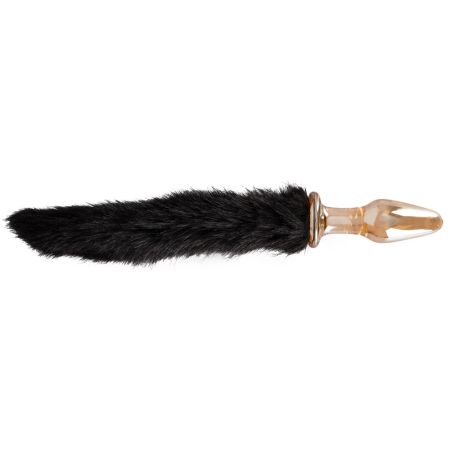 You2Toys Glass Intimate Accessory with Faux Fur Tail, 12 cm, Gold-Transparent