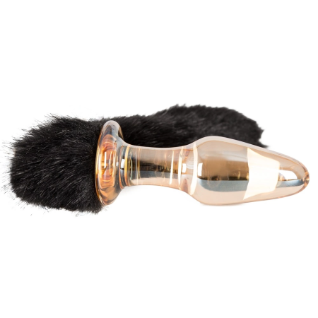 You2Toys Glass Intimate Accessory with Faux Fur Tail, 12 cm, Gold-Transparent