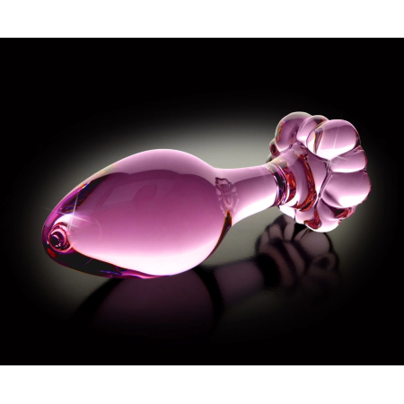 Icicles No. 48 Glass Plug with Decorative Flower Stopper, 8.9 cm