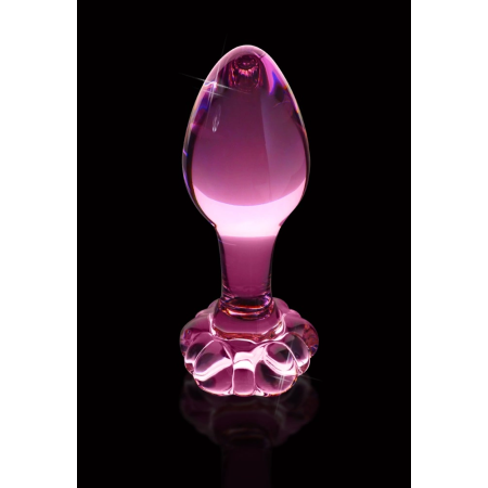 Icicles No. 48 Glass Plug with Decorative Flower Stopper, 8.9 cm