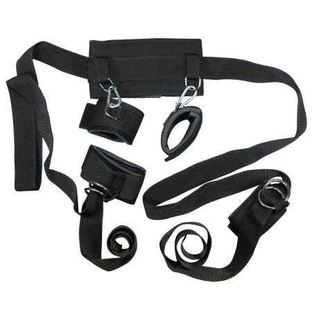 Bad Kitty Bondage Set Wide - Adjustable Padded Restraint System, Black