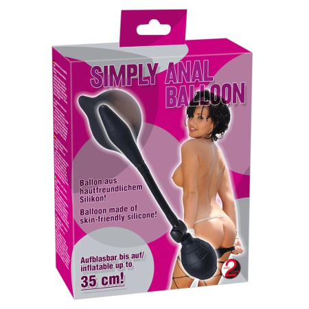 Simply Anal Inflatable Silicone Expansion Plug Black 30cm