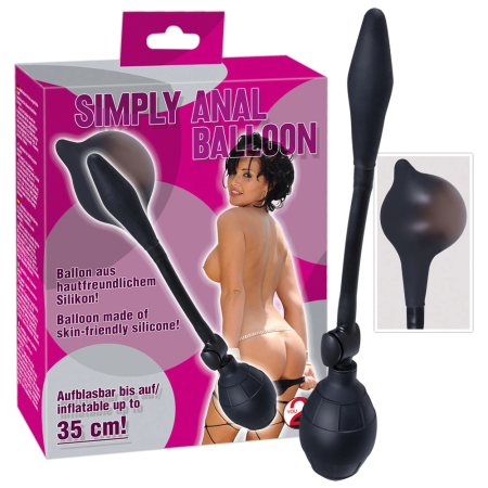Simply Anal Inflatable Silicone Expansion Plug Black 30cm