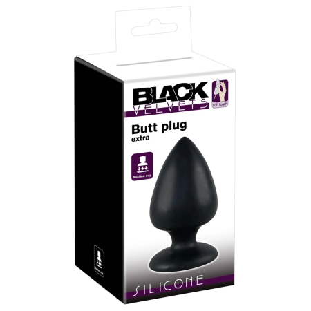 Black Velvets Extra Large Silicone Intimate Plug with Suction Base 14cm