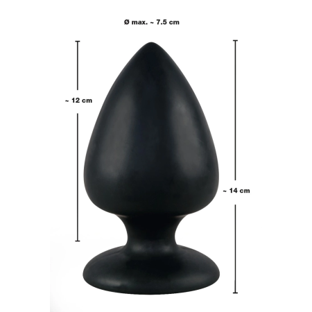 Black Velvets Extra Large Silicone Intimate Plug with Suction Base 14cm