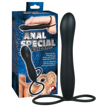 You2Toys Anal Plug Silicone Black 15 cm Dual Loop System