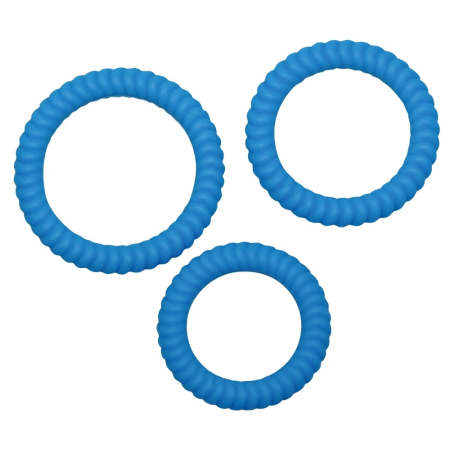 Lust 3 Silicone Intimate Rings Blue Set - 3 Sizes