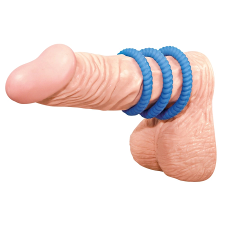 Lust 3 Silicone Intimate Rings Blue Set - 3 Sizes