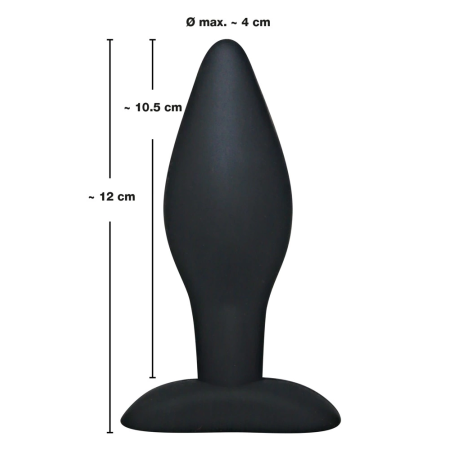 Black Velvets Silicone Large Anal Plug 12 cm Smooth Surface Black