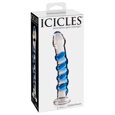 Pipedream Icicles No. 5 Glass Massage Tool Spiral Pattern 18.5cm
