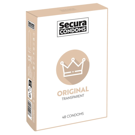 Secura Original 48pcs Classic Transparent Vegan-Friendly Condoms