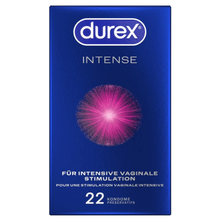 Durex Intense Orgasmic Condoms 22 pcs Mint Flavour Ribbed & Dotted 56mm