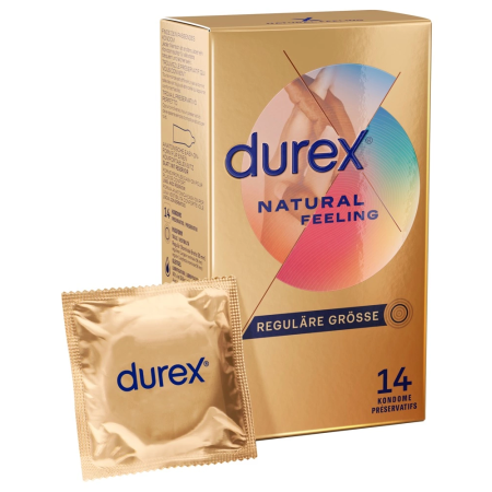 Durex Natural Feeling Real Feel 14 pcs Latex-Free Condoms 56 mm
