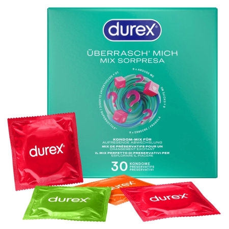 Durex Surprise Me Mixed Condoms 30-Pack - Variety, Texture & Flavour