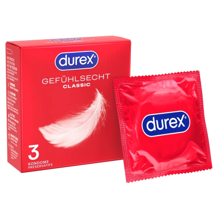 Durex Gefuhlsecht Ultra Thin Latex Condoms 3 pcs, 56 mm, Lubricated