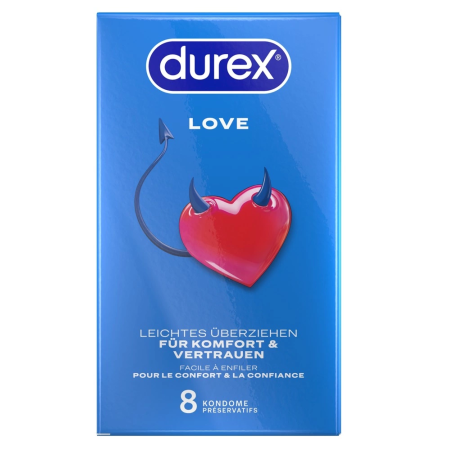 Durex Love Condoms 8-Pack Anatomical Shape Extra Lubricated