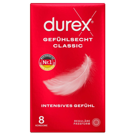 Durex Gefuhlsecht Classic 8pcs Ultra-Thin Anatomical Condoms