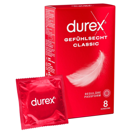 Durex Gefuhlsecht Classic 8pcs Ultra-Thin Anatomical Condoms