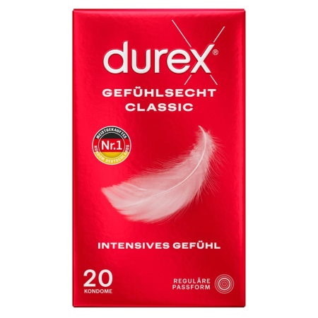 Durex Gefuhlsecht Class 20-Pack - Ultra-Thin Anatomical Condoms
