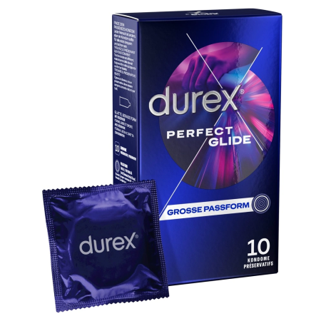Durex Perfect Glide 10-Pack Enhanced Lubrication Condoms 56 mm