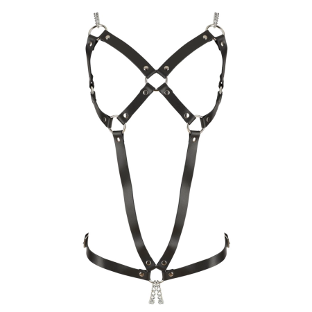 ZADO Leather Harness Adjustable with Steel Chains Size S-L