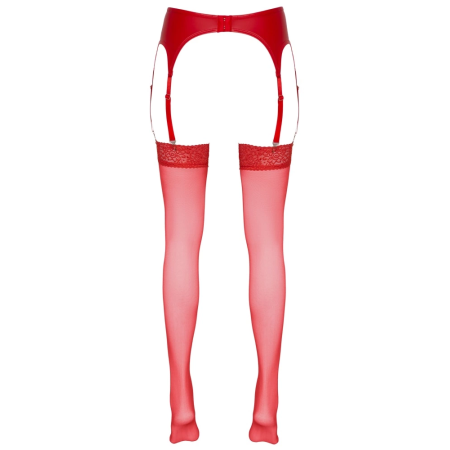 Cottelli Collection Red Stockings 20 Denier Wide Lace Top 5 Size