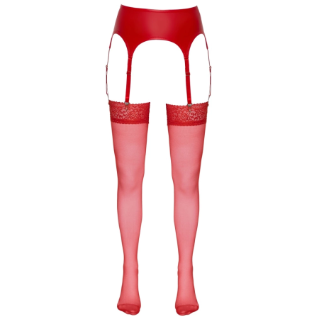 Cottelli Collection Red Stockings 20 Den, Wide Top, 7 cm, Oeko-Tex