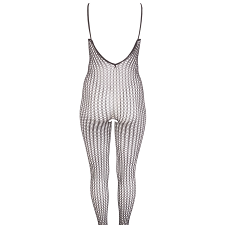 Cottelli Collection Black Fence Net Catsuit M/L with Open Design