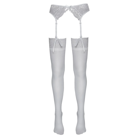 Cottelli Collection White Stockings Floral Lace Top Oeko-Tex 7cm