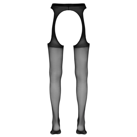 Cottelli Collection Tights Black L/XL - Velvety Suspender Effect