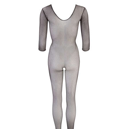 Cottelli Collection Seamless Net Catsuit Black S-L, Long Sleeve Bodysuit