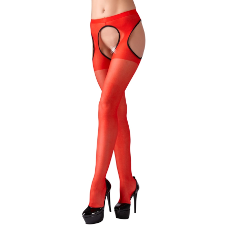 Cottelli Collection Red Suspender-Style Tights S/M Polyamide