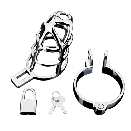 Blueline Enslave Stainless Steel Secure Chastity Cage System