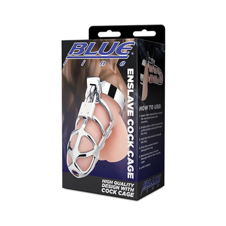 Blueline Enslave Stainless Steel Secure Chastity Cage System