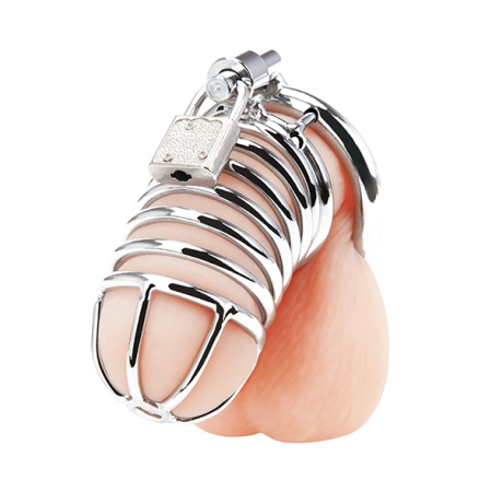Blueline Deluxe Metal Chastity Device Ergonomic 2-Piece Set