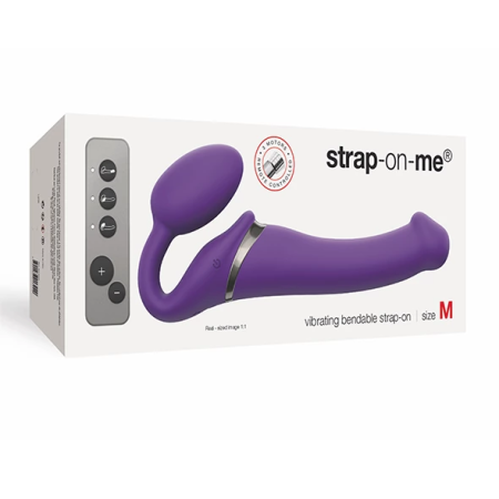 Strap-On-Me Vibrating Bendable System M Purple - 3 Motors, Remote, Silicone