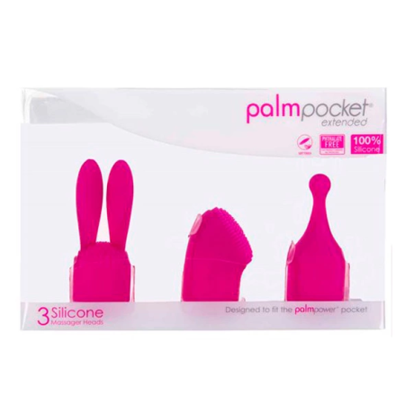 PalmPower Pocket Extended Silicone Attachment Set, 3 Pieces, Pink