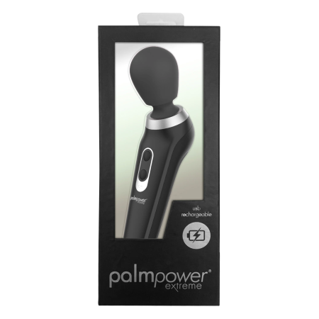 PalmPower Extreme Wand Massager Black - Rechargeable Ergonomic Model