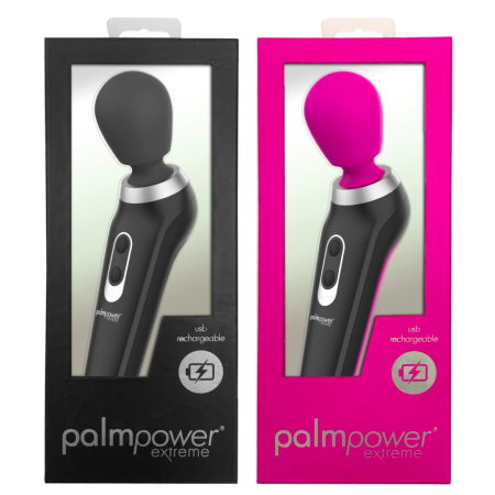 PalmPower Extreme Wand Massager Black - Rechargeable Ergonomic Model