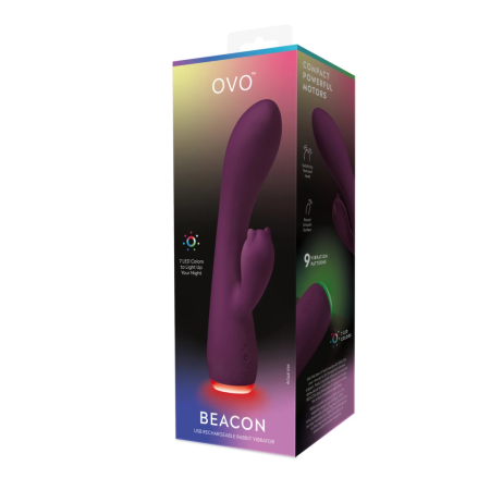 Ovo Beacon Dual-Motor Intimate Machine, Silicone, LED, USB, Pink
