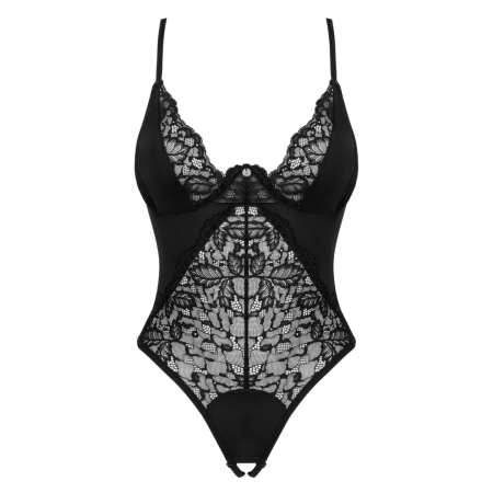 Obsessive Bellastia Black Lace Bodysuit with Adjustable Straps XL/2XL