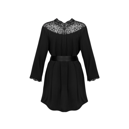 Obsessive Bellastia Elegant Black Lace Peignoir XS/S