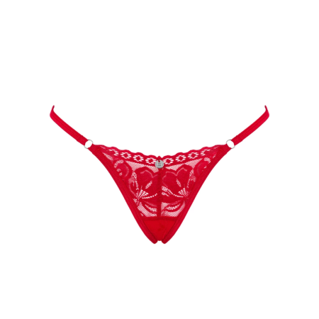 Obsessive Lacelove Thong XL/2XL Red Lace Comfort Fit