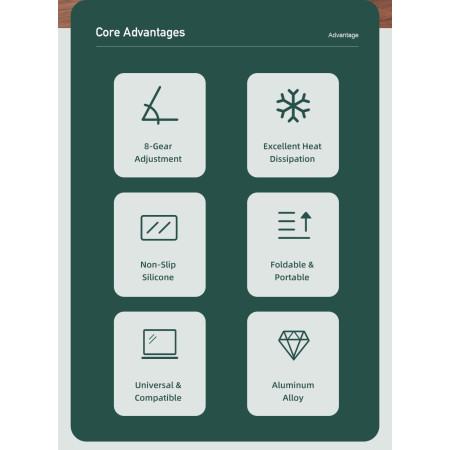 Sulankstomas nešiojamo kompiuterio stovas Awei X26 sidabrinis